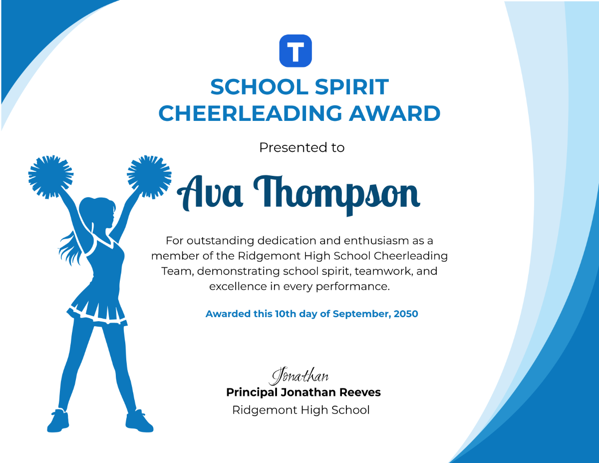 Free School Cheerleading Certificate Template To Edit Online