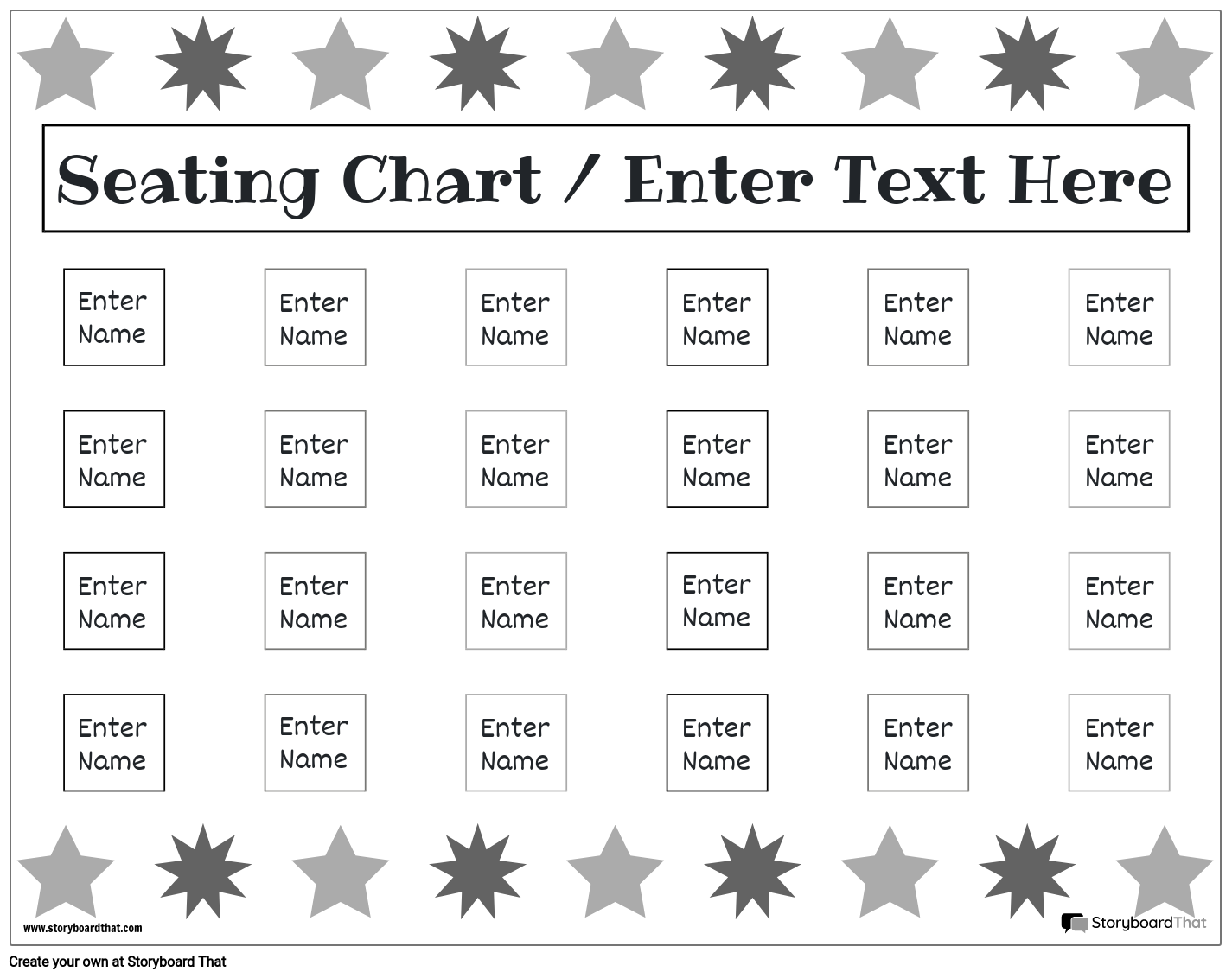 Printable Free Editable Classroom Seating Chart