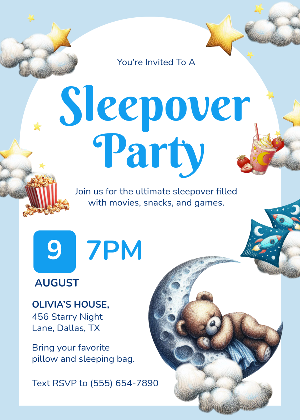 Free Sleepover Invitation Template To Edit Online