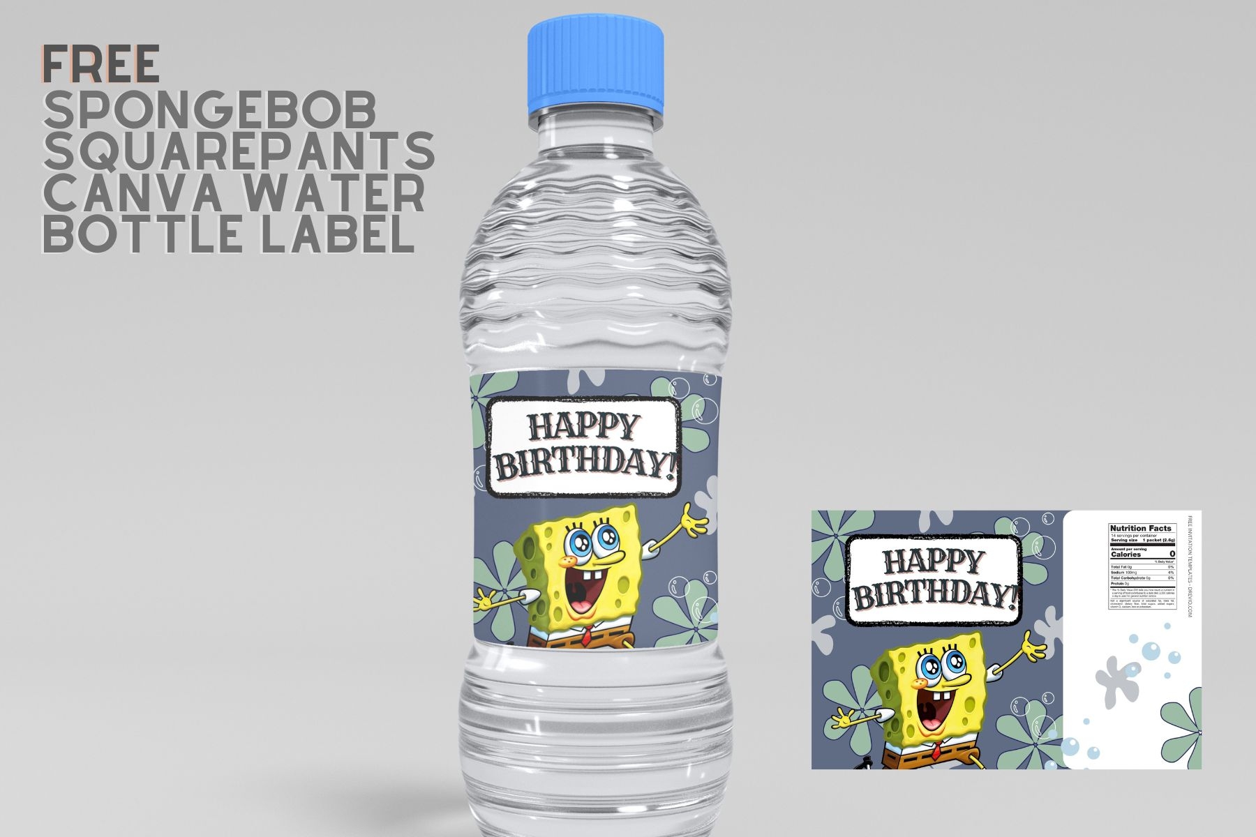 Printable And Edit Spongebob Water Bottle Labels For Free