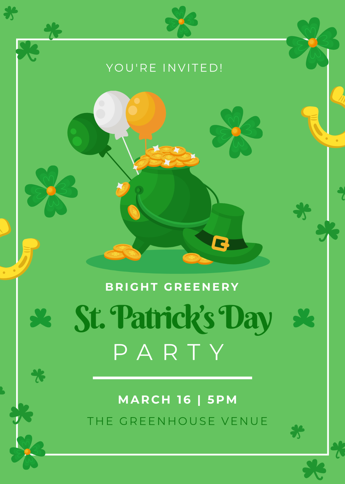 Free St Patrick s Day Party Invitation Template To Edit Online