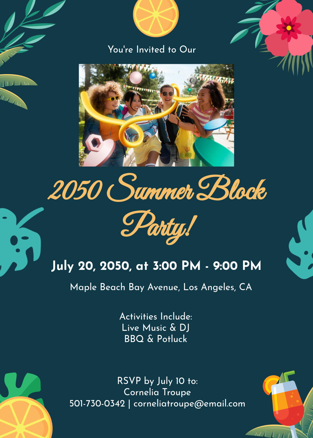 Block Party Invitations Free Printable Free Block Party Invitation Template Editing