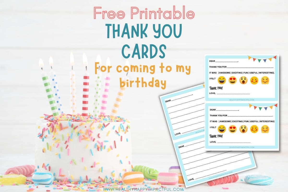 Free Super Cute Thank You For Coming To My Birthday Printables