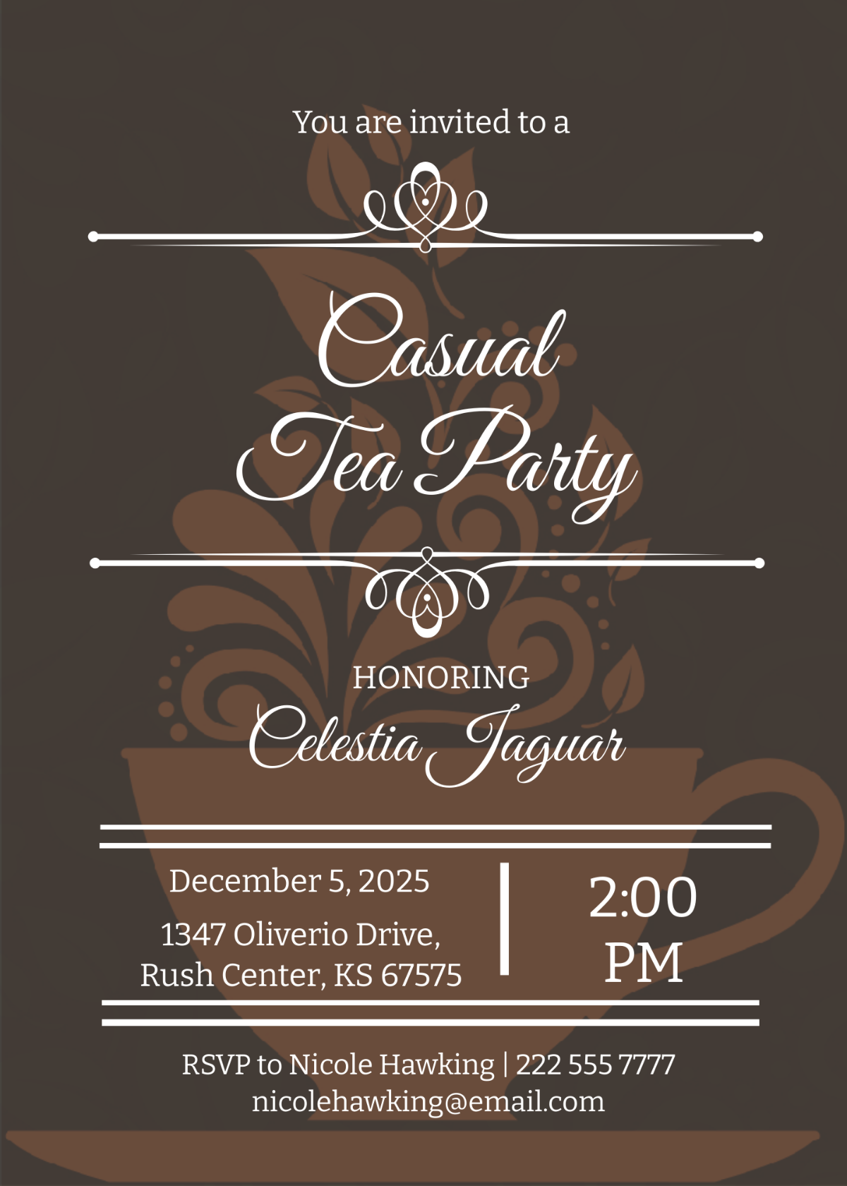 Free Editable Tea Party Printables