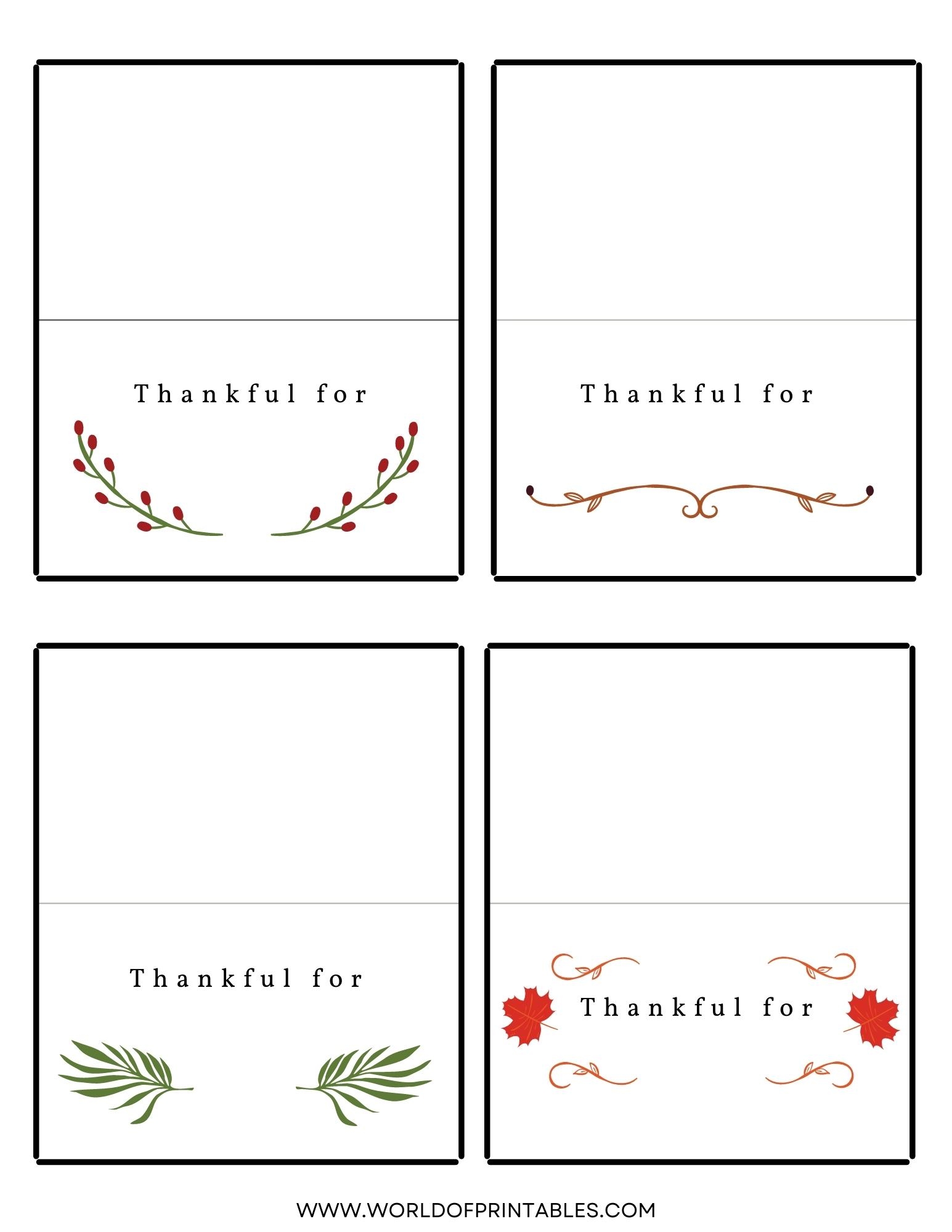 Free Thanksgiving Place Cards Printable Printable Party Favors