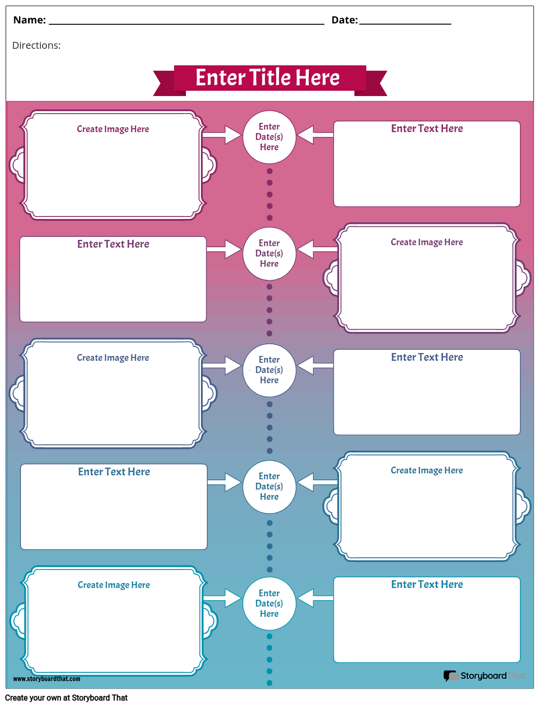 Printable Editable Timeline Template