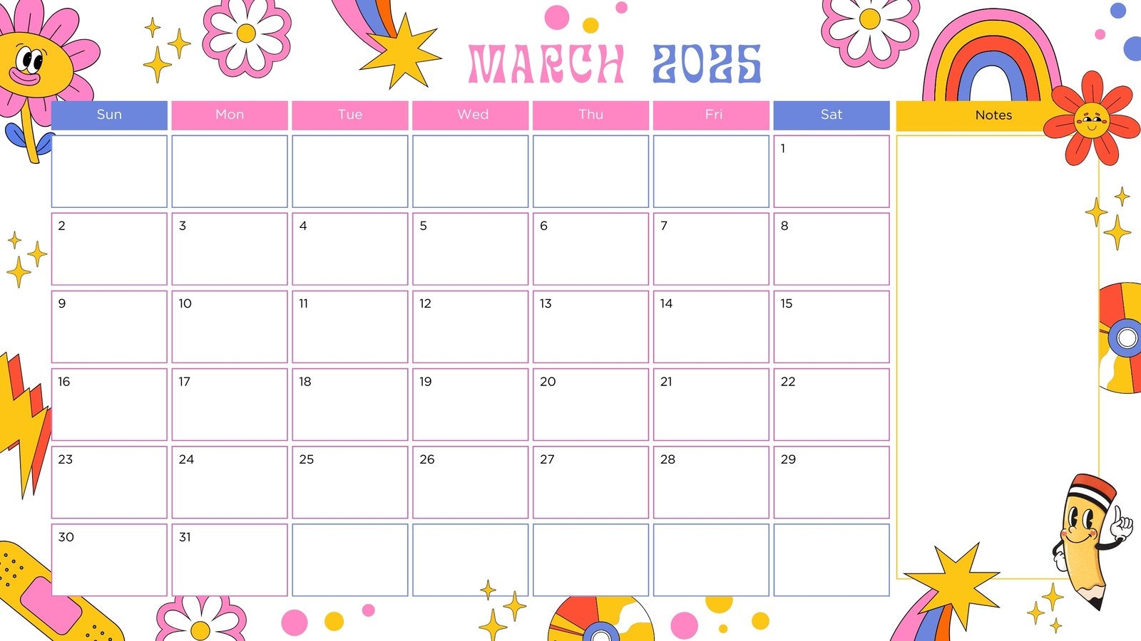 Free Blank March Calendar Printable To Edit