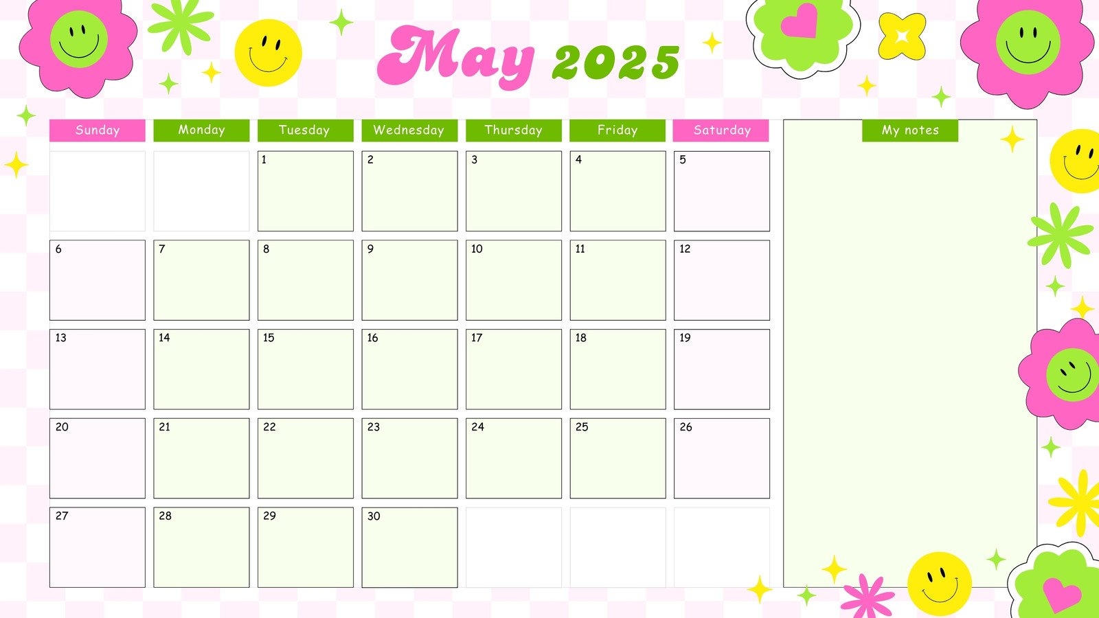 Pretty Edit Printable Monthly Calendar