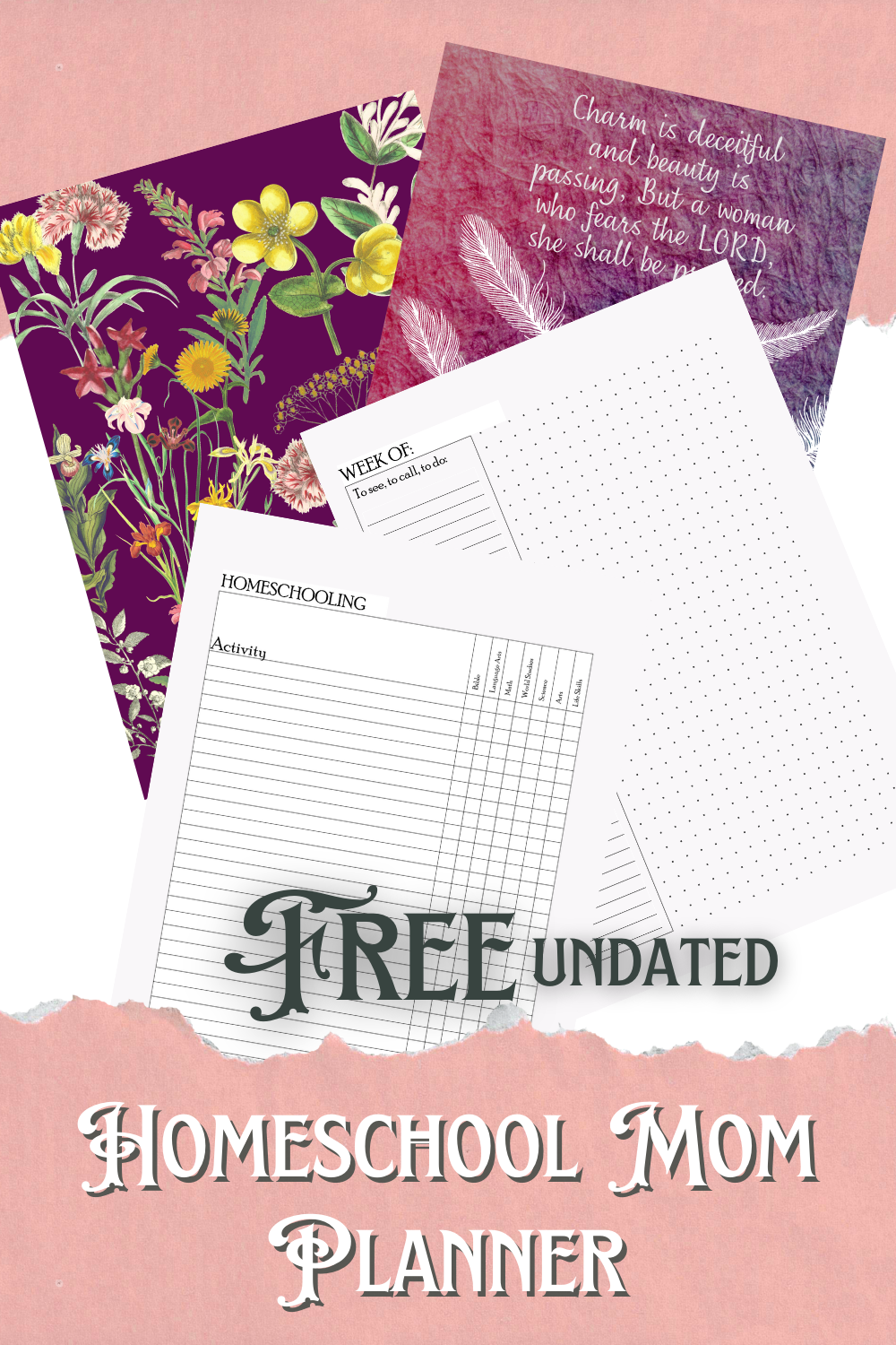 Free Undated Homeschool Planner Mom Delights