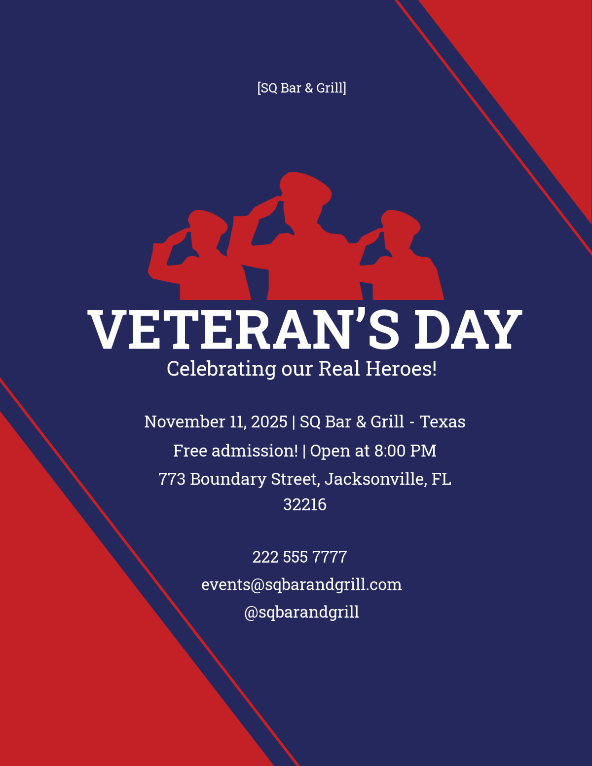 Editable Printable Free Flyer Templates For Veterans Day