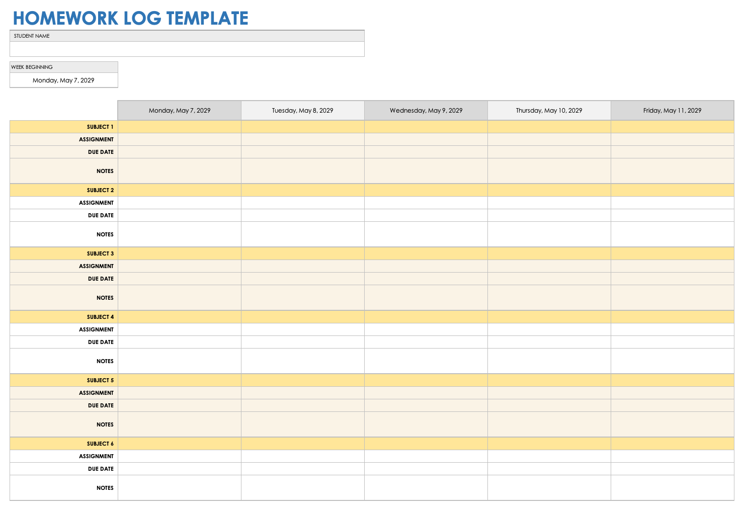 Free Work Log Templates With How To Examples Smartsheet
