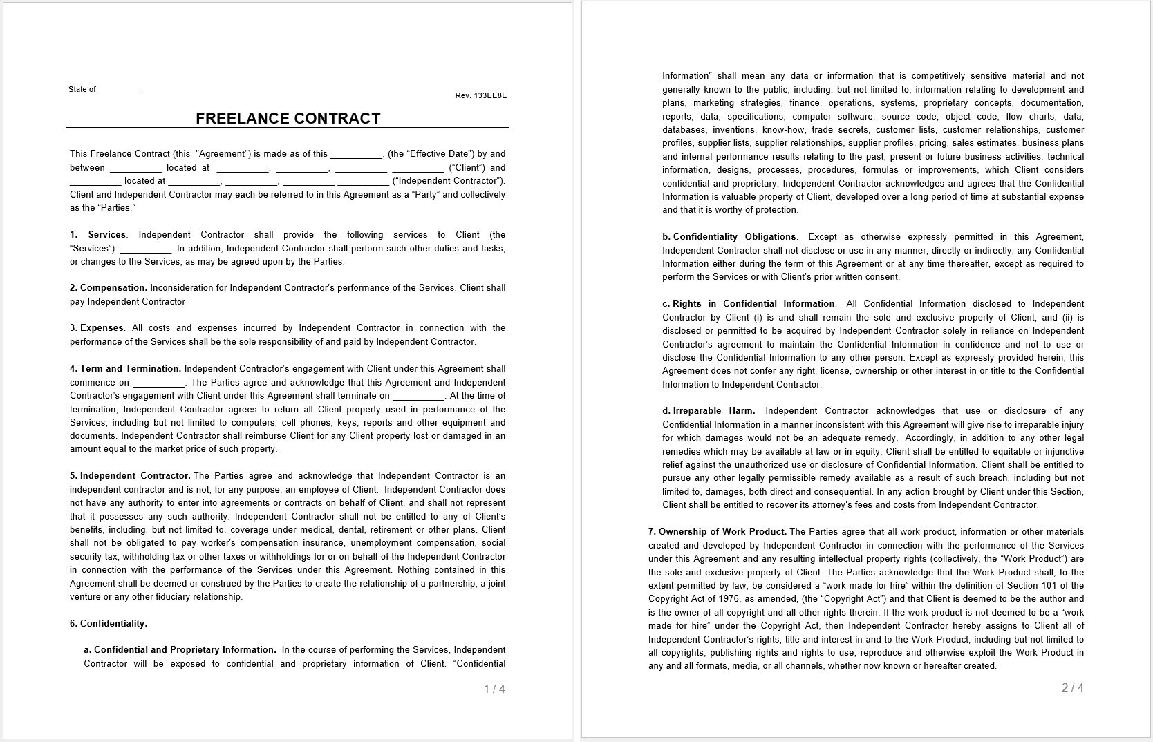 Freelance Sample Contract CopyEditing