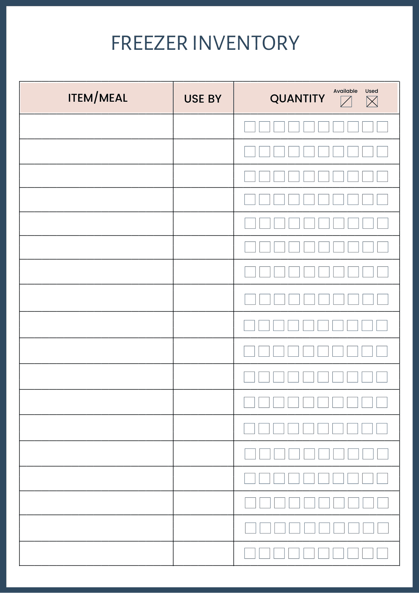 Freezer Inventory List Printable Thermo Diva