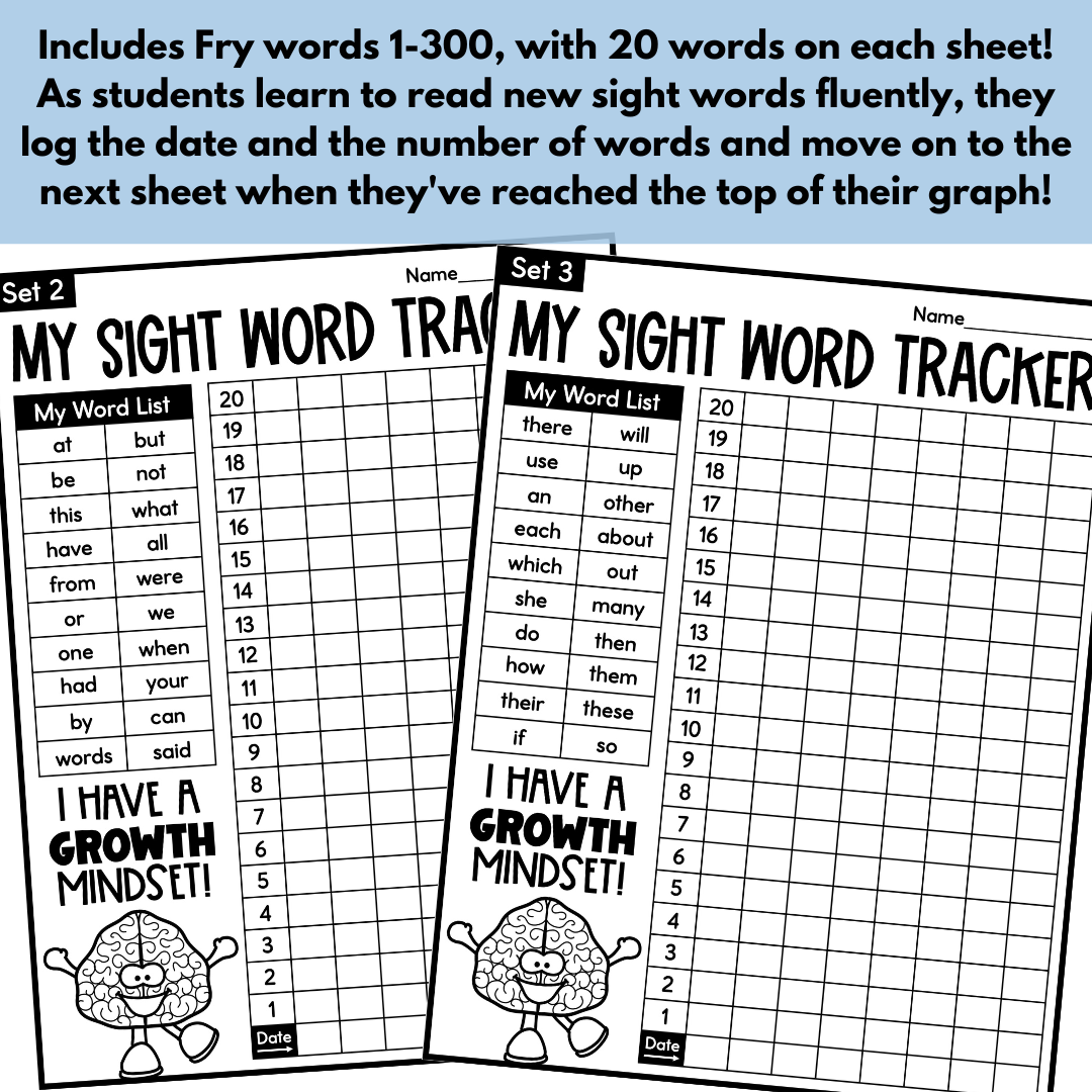 Free Printable Sight Word Charts Editable