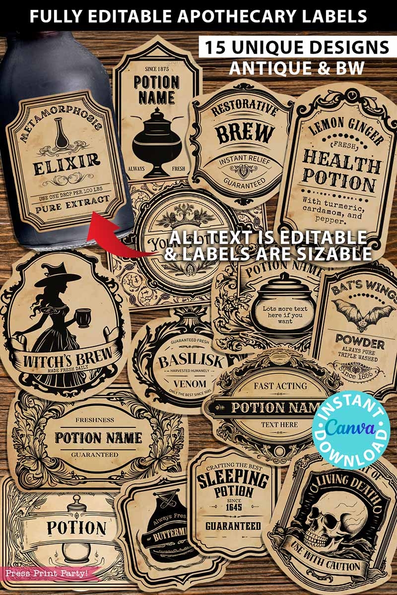 Under The Big Top Vintage Editable Printables