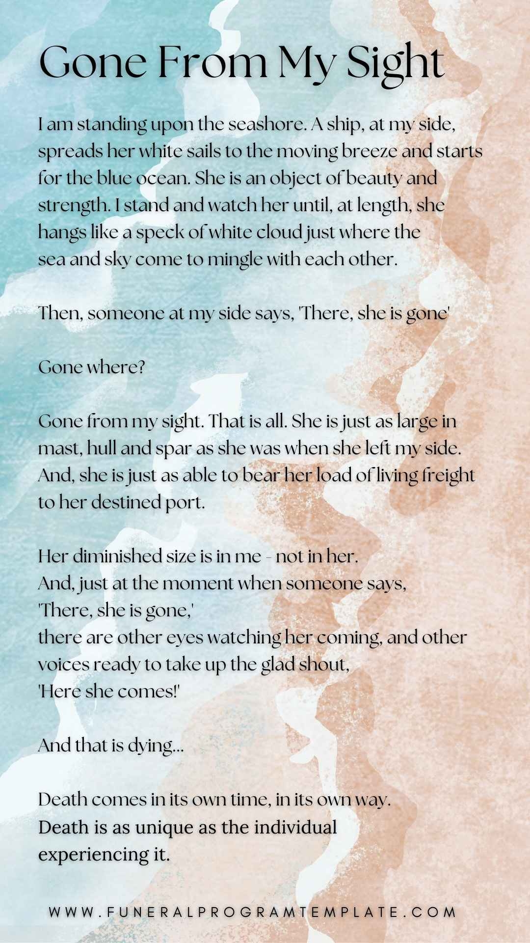 Funeral Poems For Funeral Programs Funeral Program Template