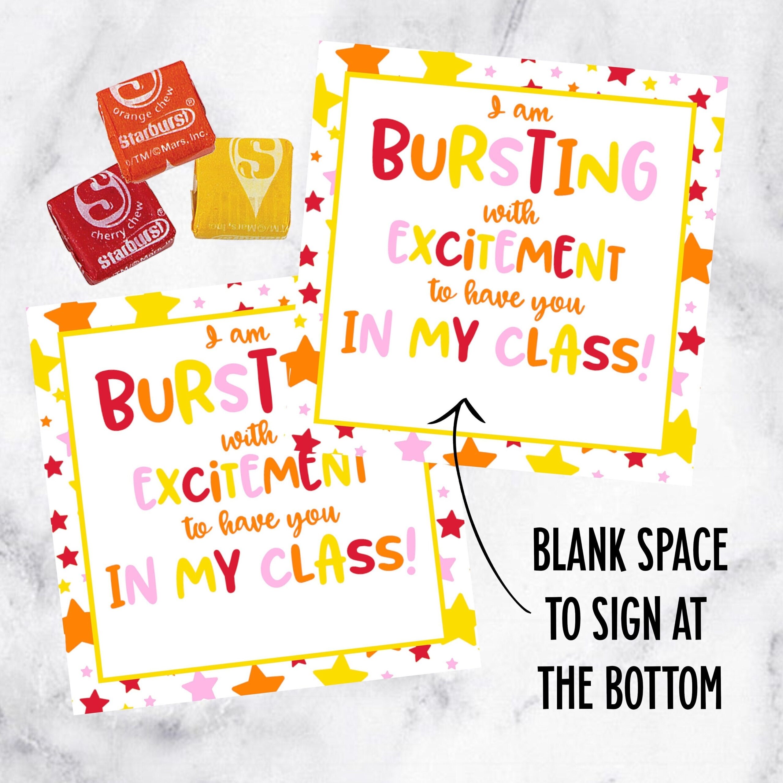 Im Bursting With Excitement To Get To Know You This Year Editable Printable