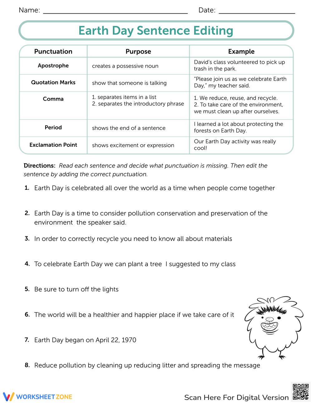 4th Grade Editing Printables