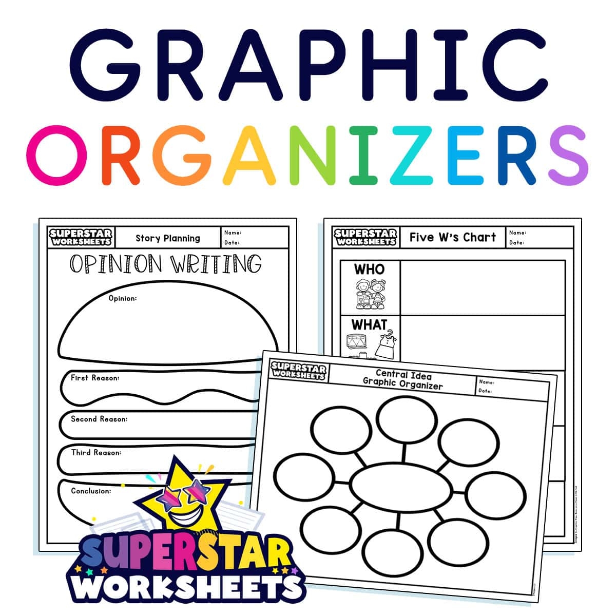 Printable Graphic Organizer 8 Parts Editable