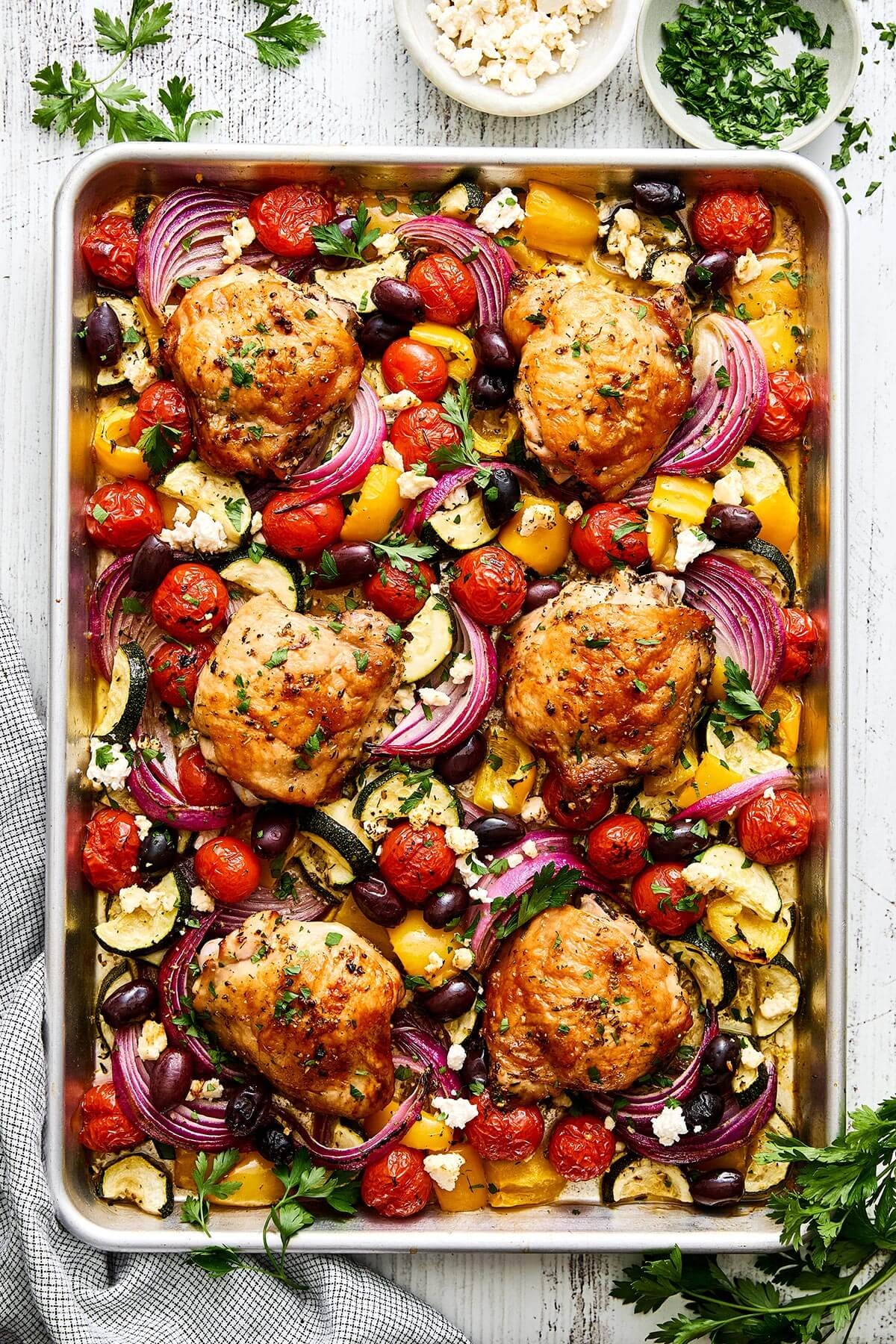 Greek Sheet Pan Chicken Dinner Downshiftology