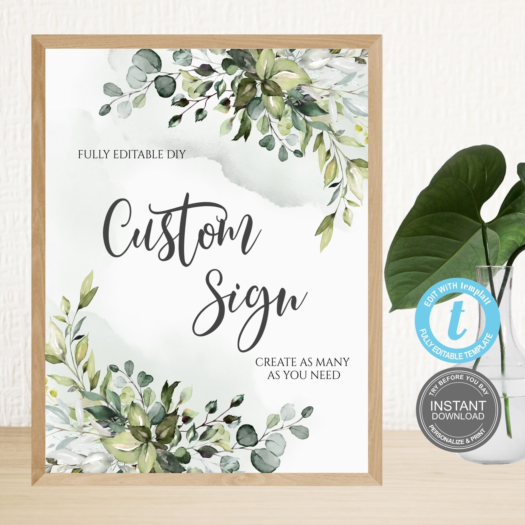 Greenery Template Etsy