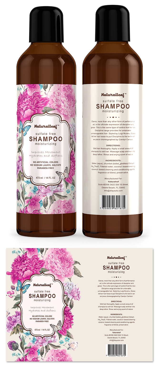 Hair Shampoo Label Template Design
