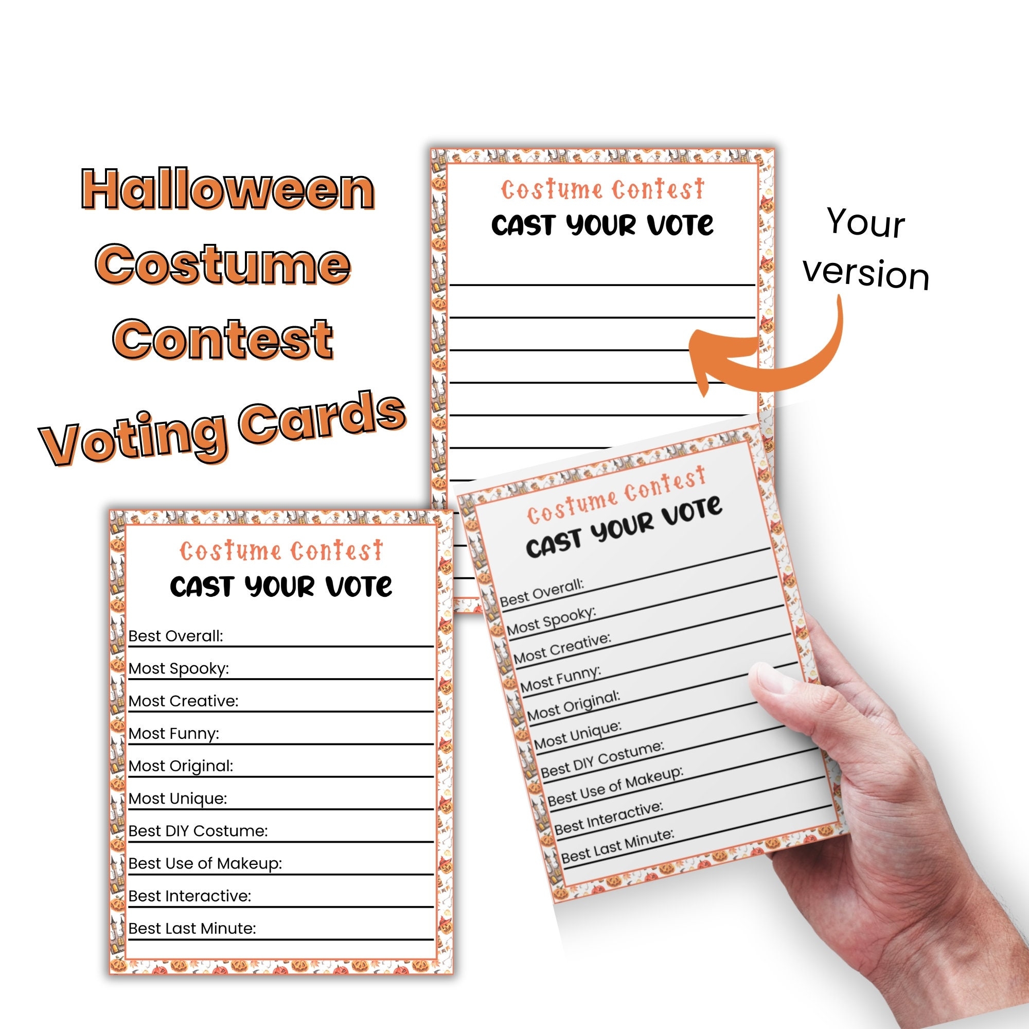 Printable Editable Ballot Template