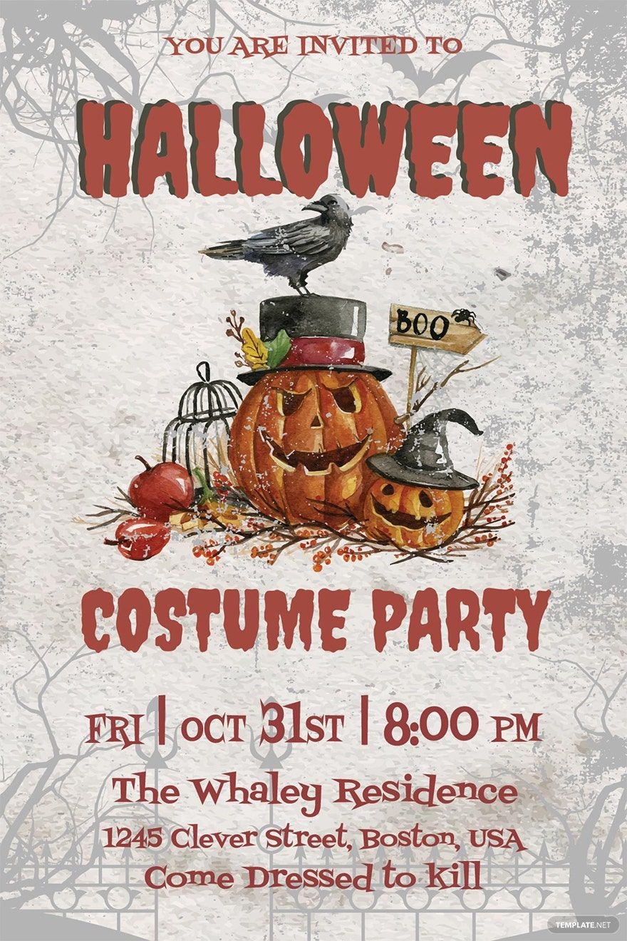 Editable Downloadable Free Printable Halloween Party Invitations