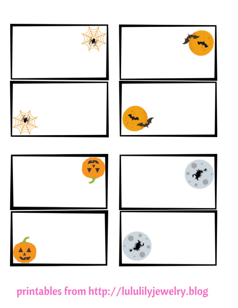 Halloween Place Cards Printables LululilyJewelry Blog