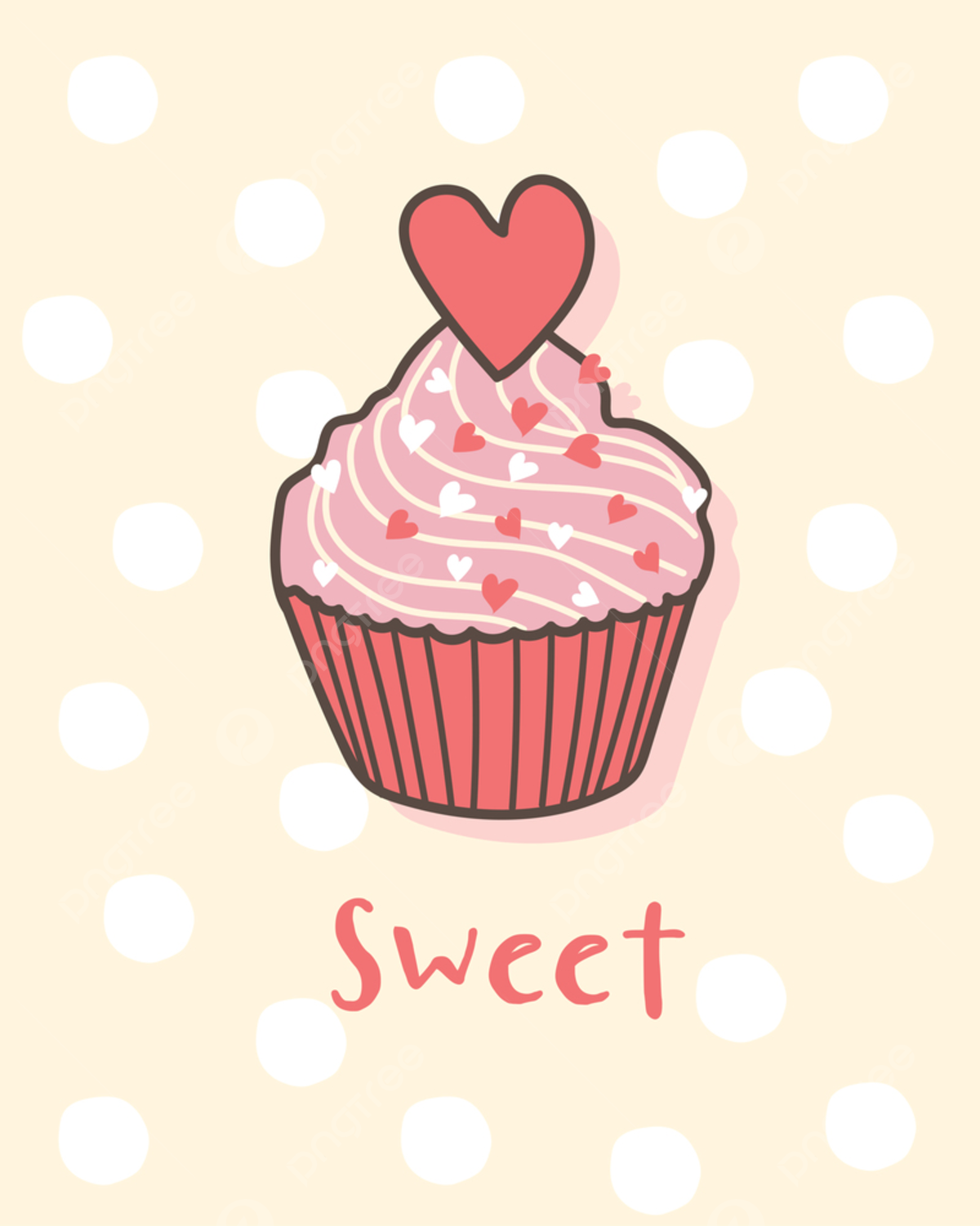 Happy Valentine S Day With Cupcake Template Download On Pngtree