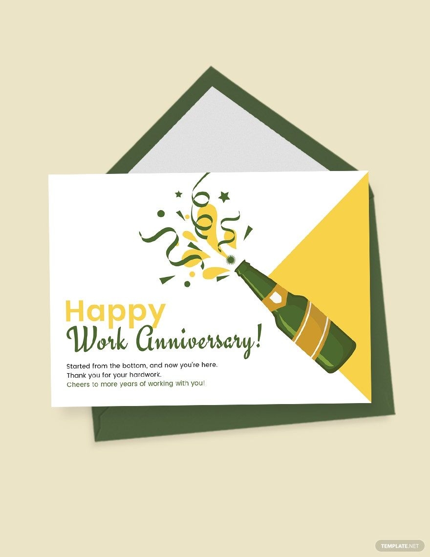 Happy Work Anniversary Card Template In Word Publisher Pages Illustrator PSD Download Template