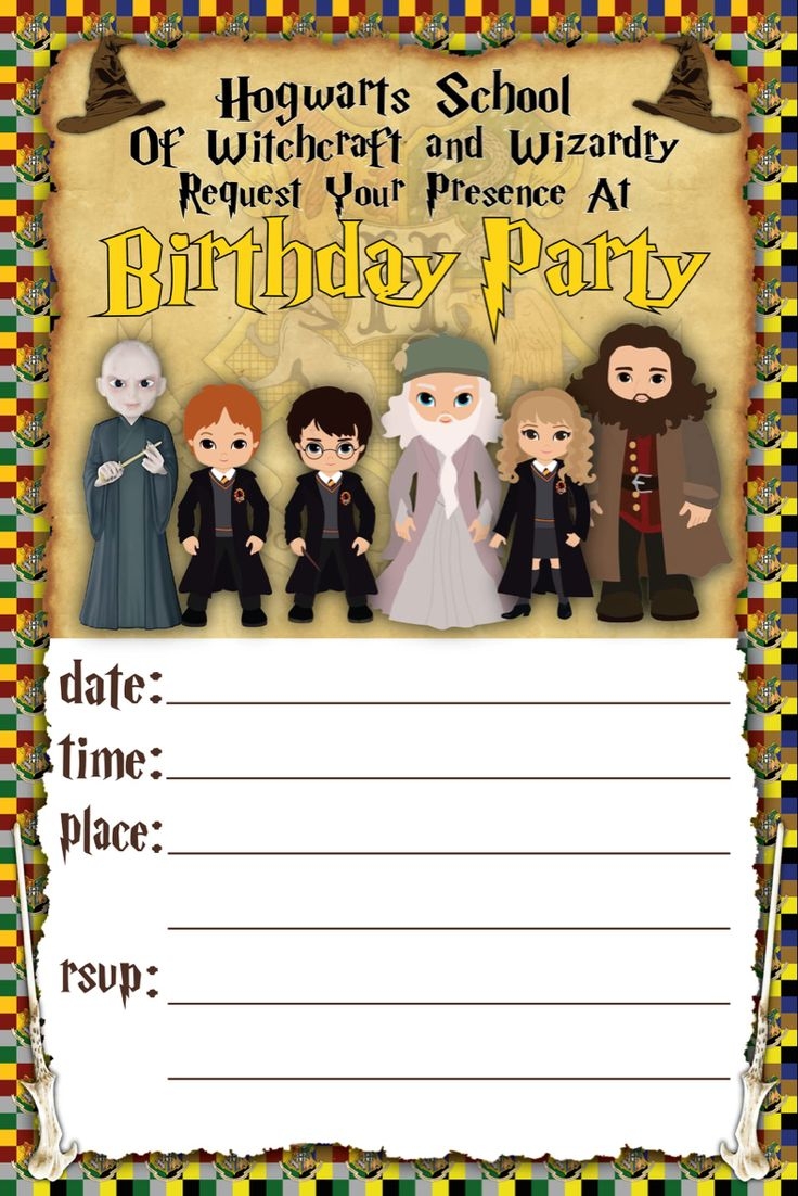 Free Printable Editable Harry Potter Birthday Invitations