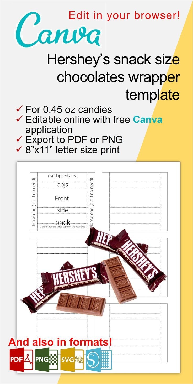 Printable, Editable, Hershey Bar Templates