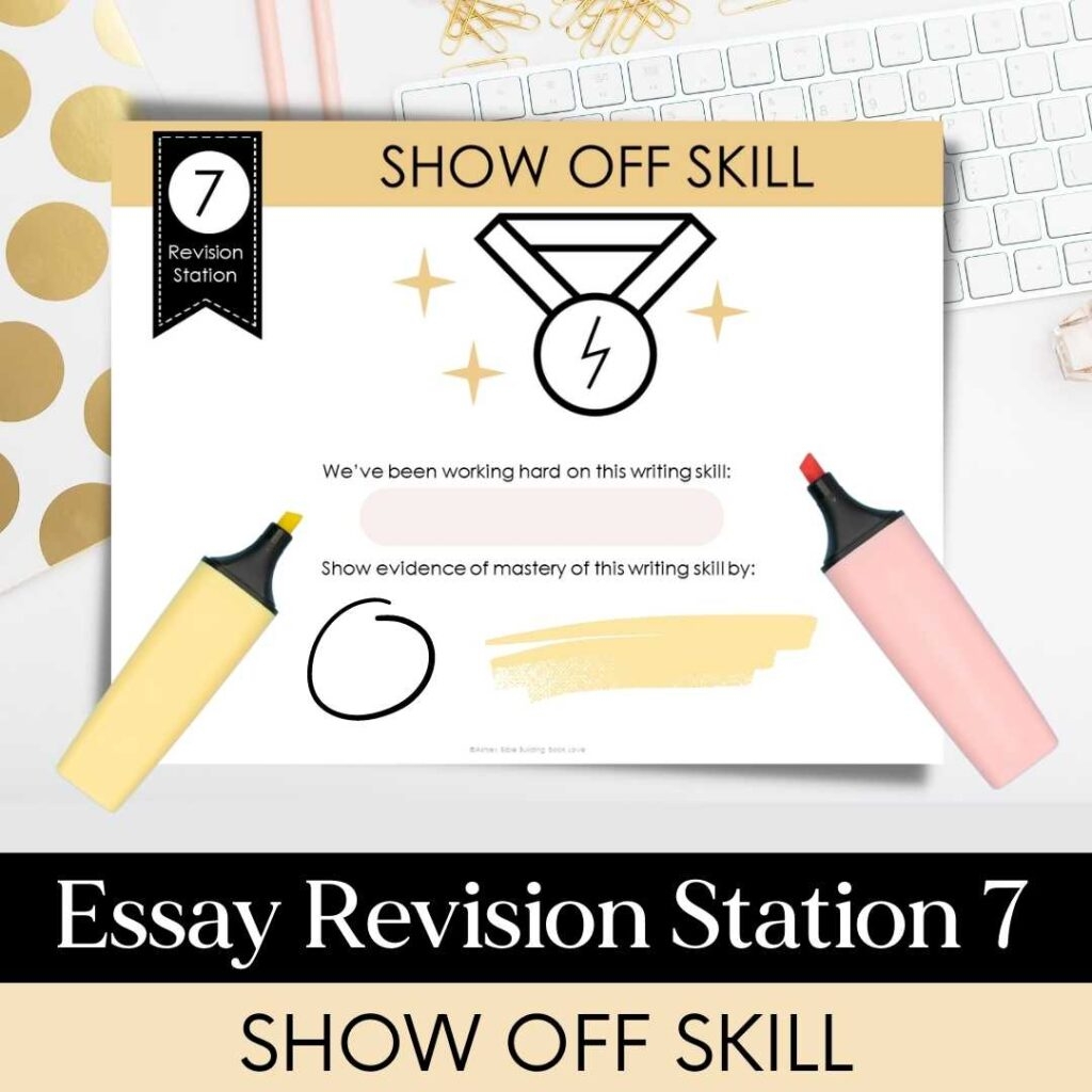High School And Middle School ELA Essay Revision Stations Building Book Love