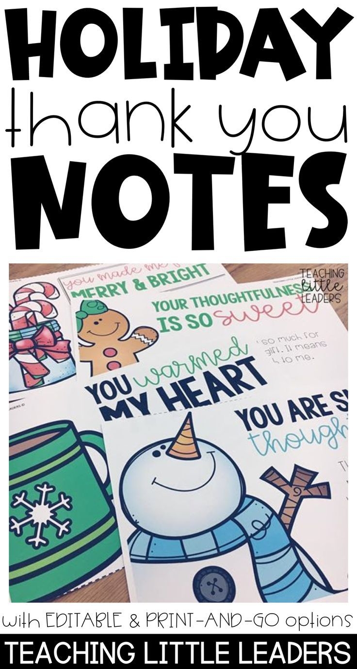Holiday Thank You Notes Editable 