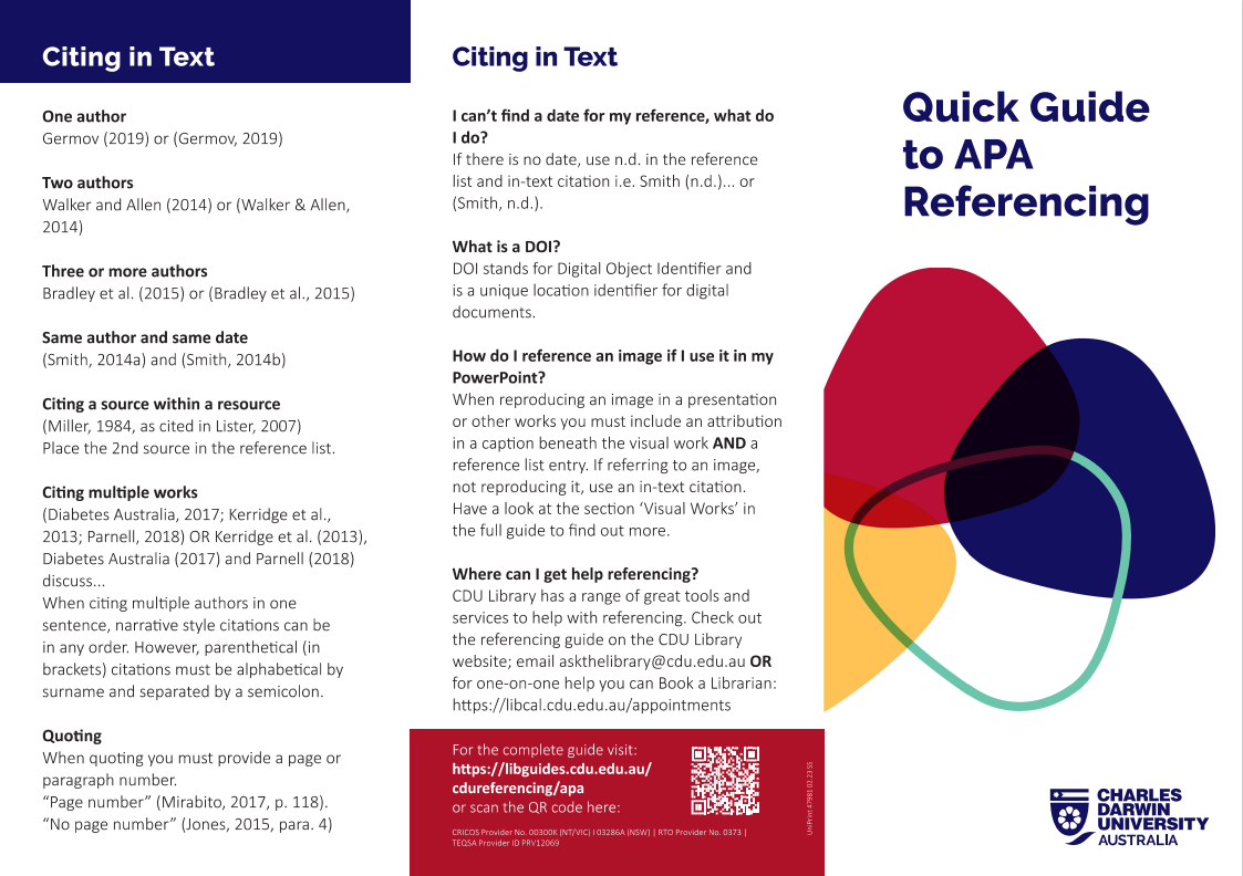 Home CDU APA Referencing Subject Guides At Charles Darwin University