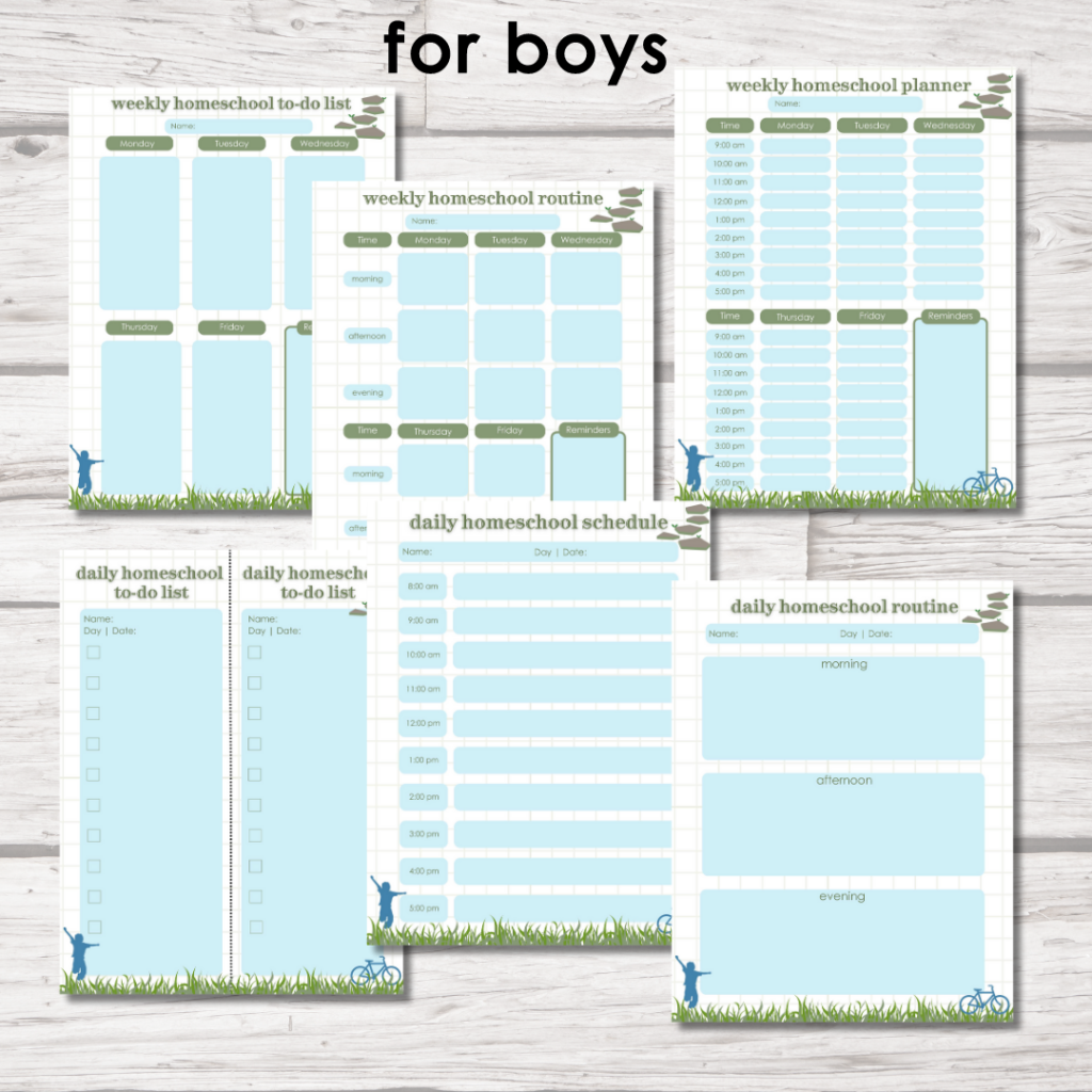 Printable Homeschool Planner Pages Editable