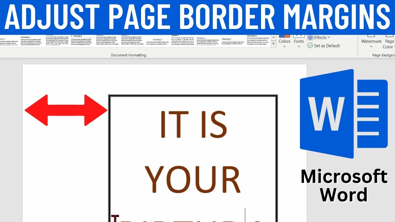 How To Adjust Page Border Margins In Microsoft Word YouTube