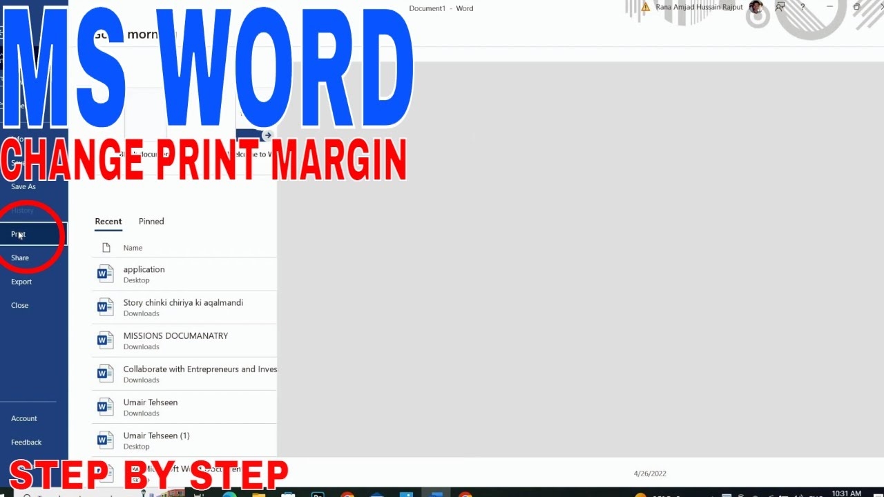  How To Change Print Margin In Ms Word YouTube