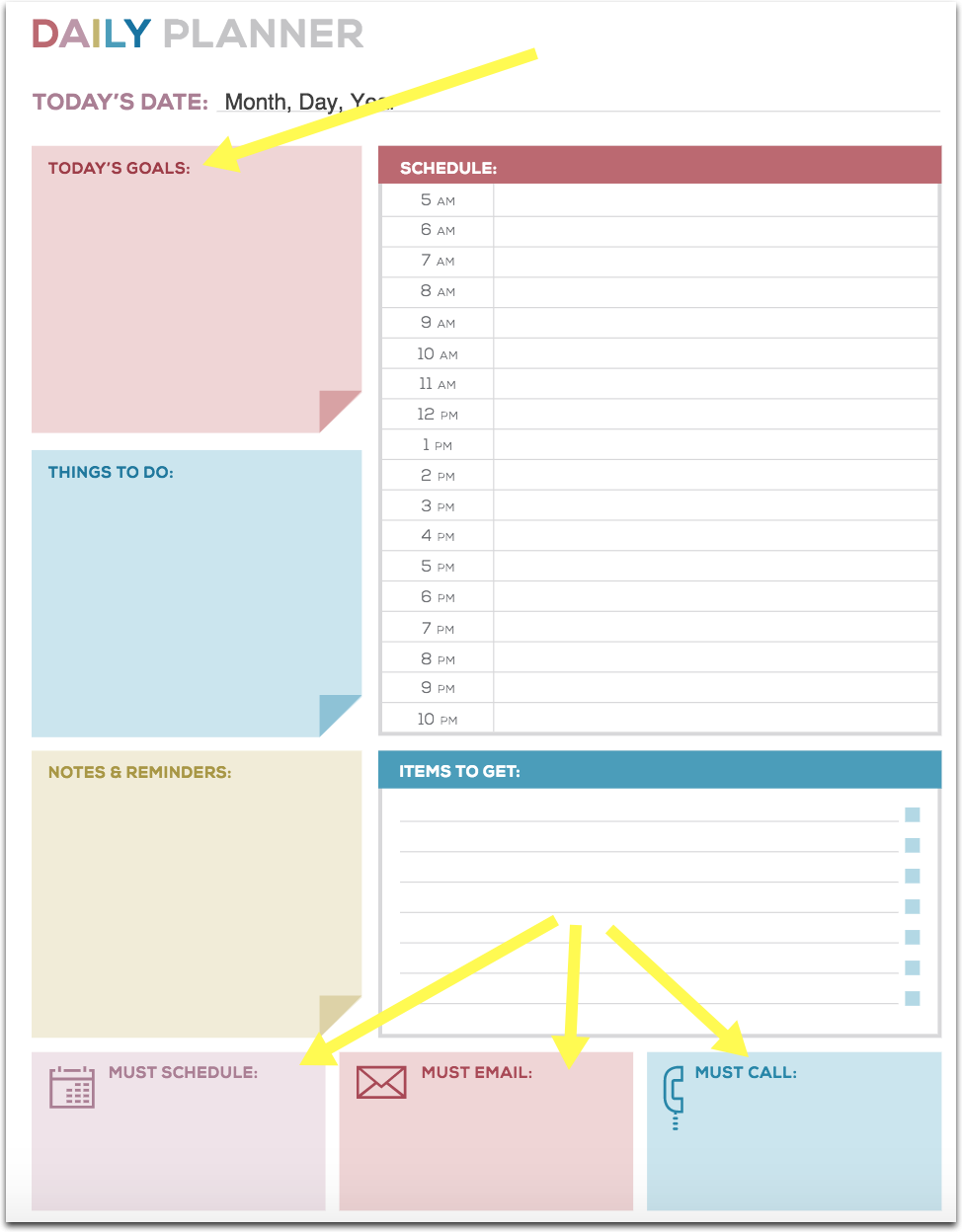 Free Editable Online Daily Planner For Families Printable
