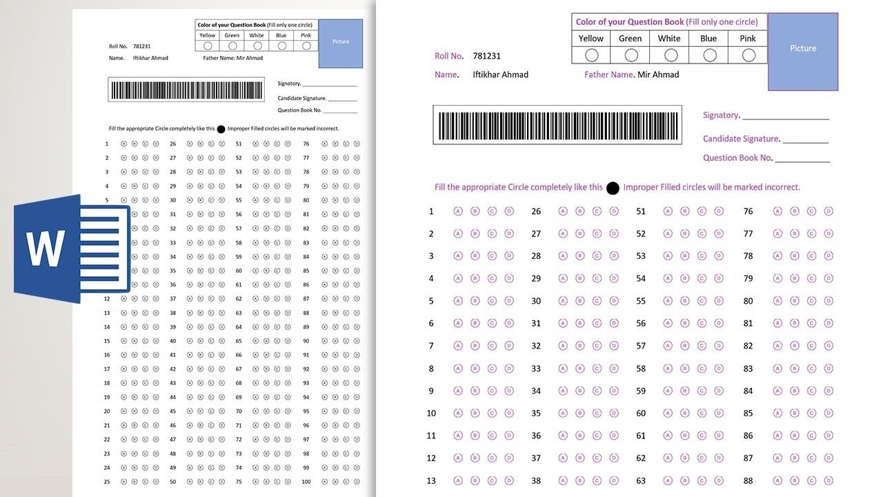How To Make A Bubble Answer Sheet In Microsoft Word 2019 YouTube