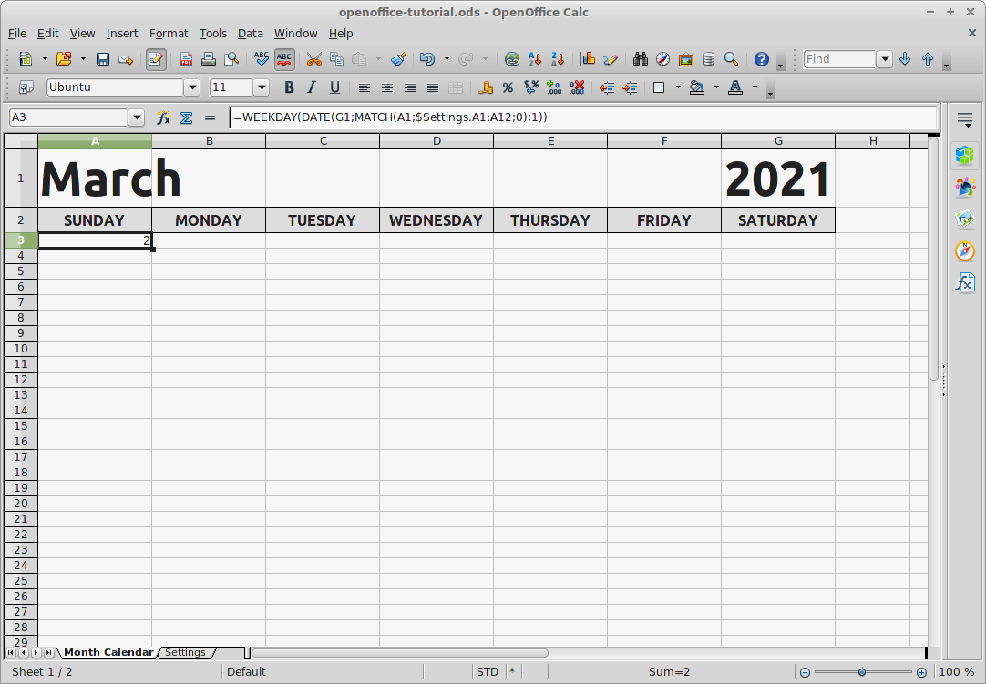 How To Make A Calendar In OpenOffice Calendar Tricks
