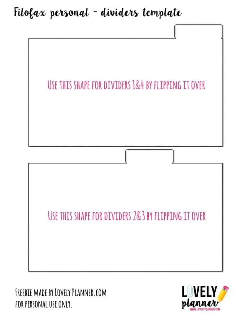 How To Make Planner Dividers For Your Filofax Or Kikki K Free Template Lovely Planner