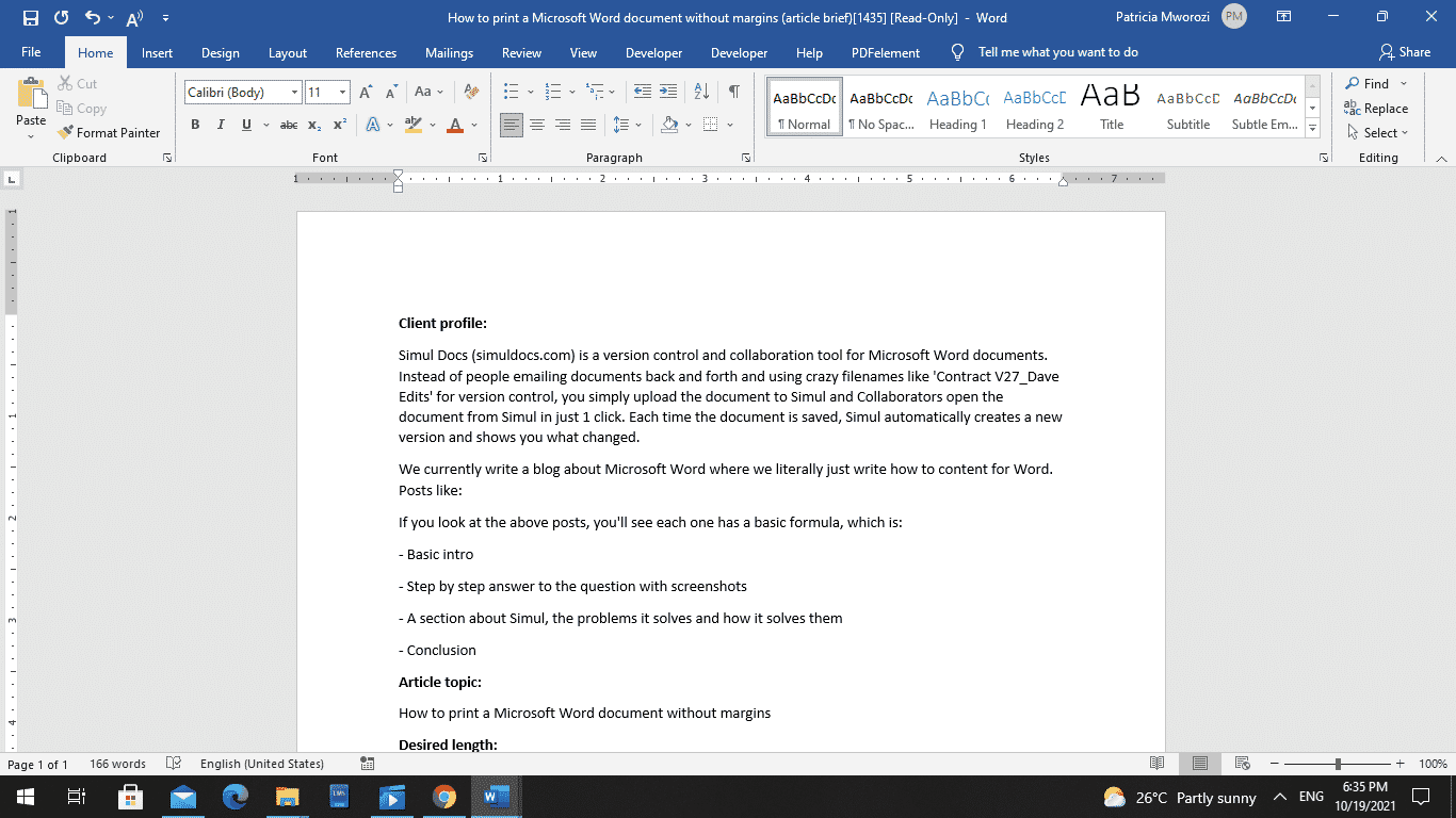 Edit Printable Margin On Word