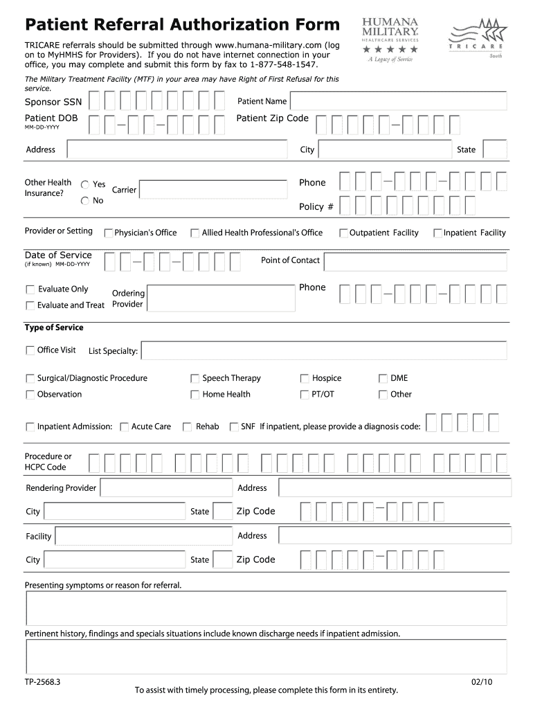 Humana Referral Form Fill Out Sign Online DocHub