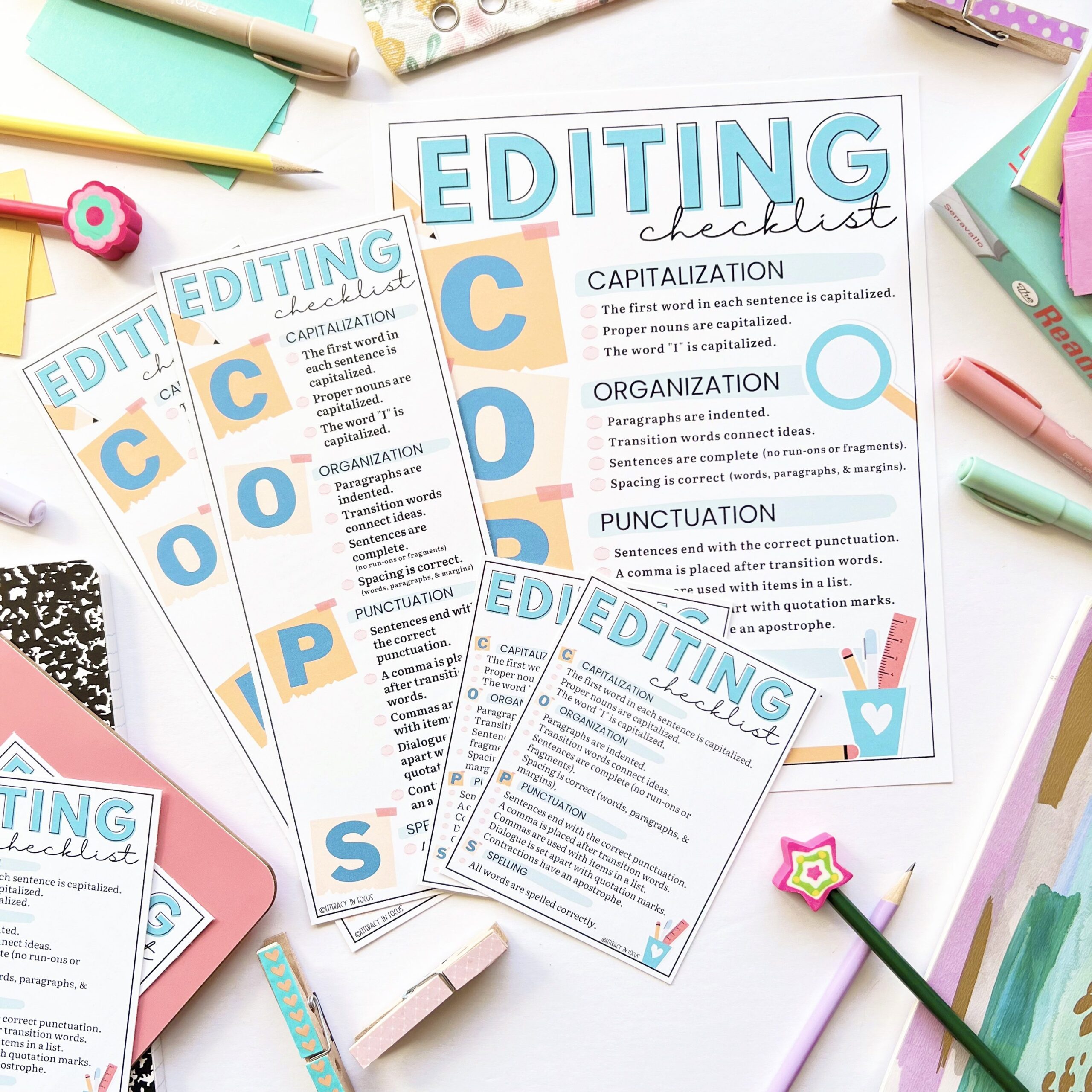 Free Printable Cops Editing Checklist
