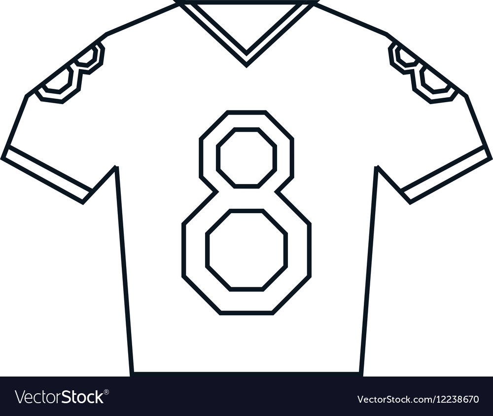 Jersey American Football Tshirt Uniform Outline Vector Image