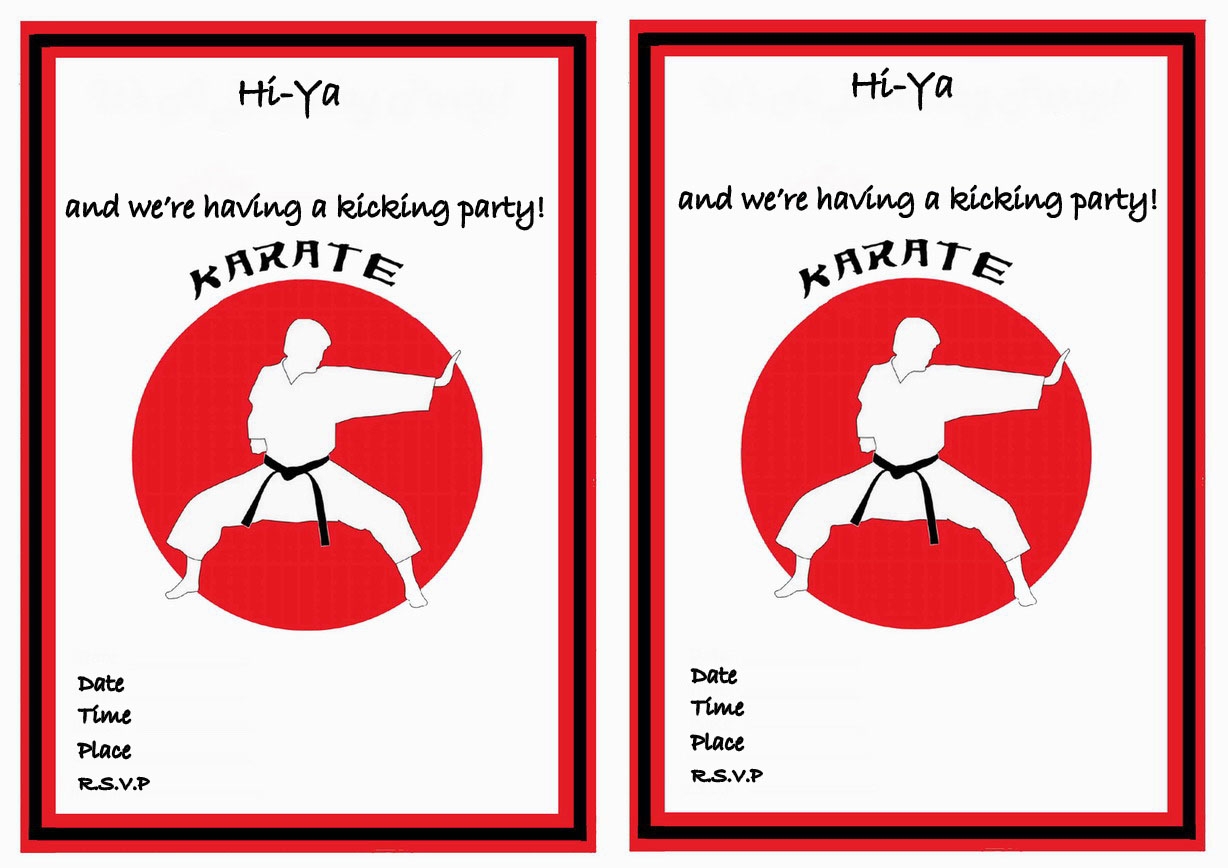 Karate Birthday Invitations Birthday Printable