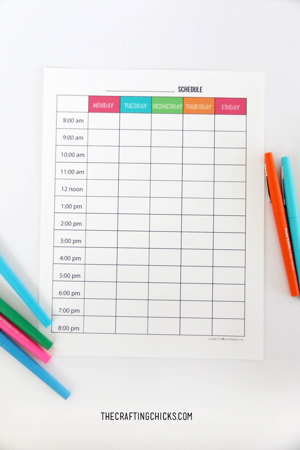 Kids Schedule Template Printable/Editable