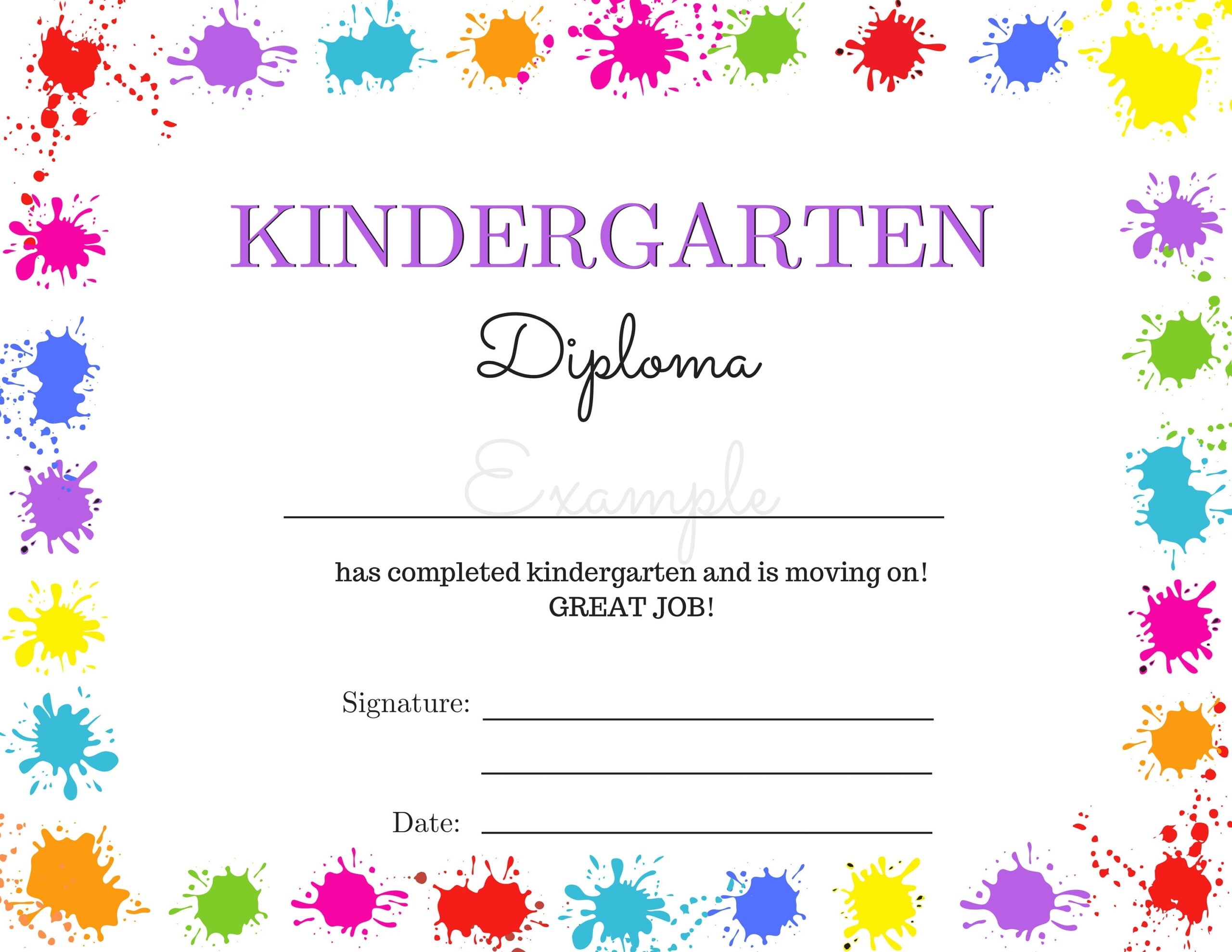Printable Editable Kindergarten Diploma